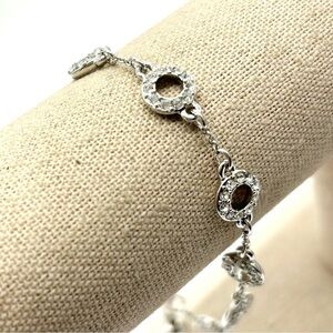 Kate Spade Jeweled Circle Linked Silver Bracelet